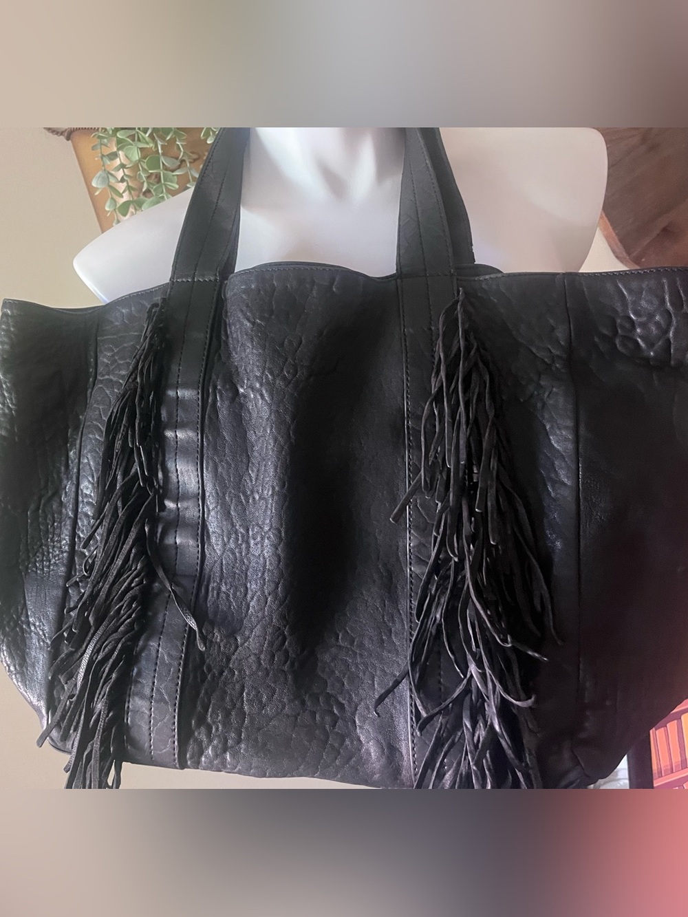 Cleobella  🖤 Devon large fringe leather tote